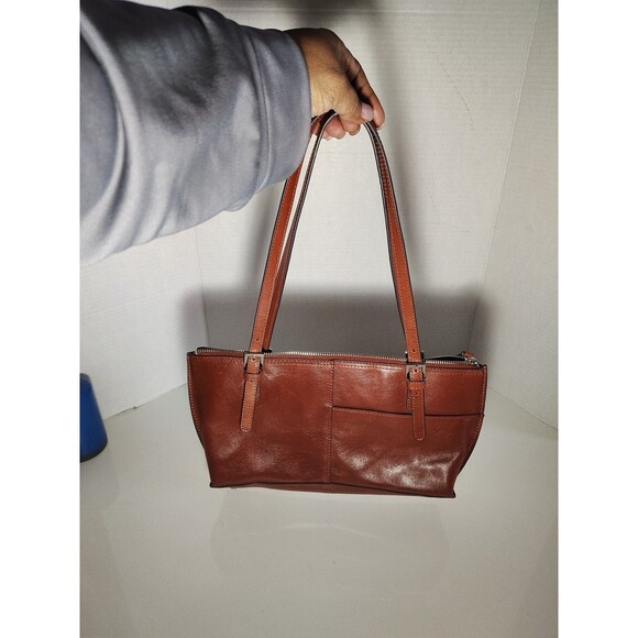 Hobo International Angelica Small Auburn Brown Leather Satchel - Picture 15 of 16